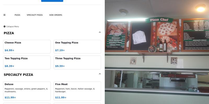 Pizza Chef Menu