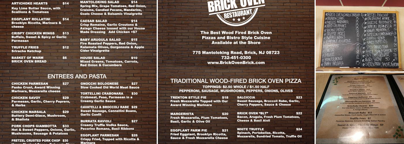 Brick Oven Menu