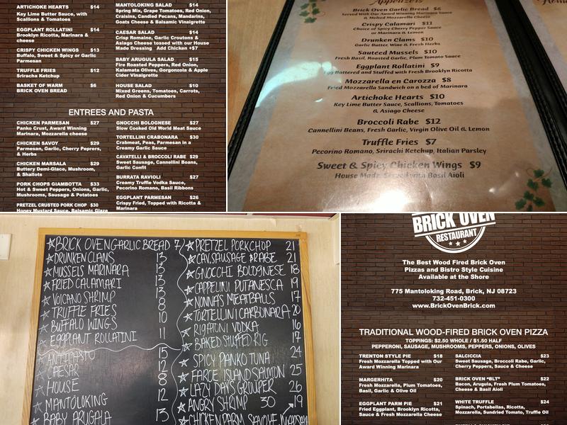 Brick Oven Menu
