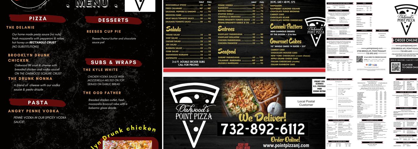 Oakwood's Point Pizza Menu
