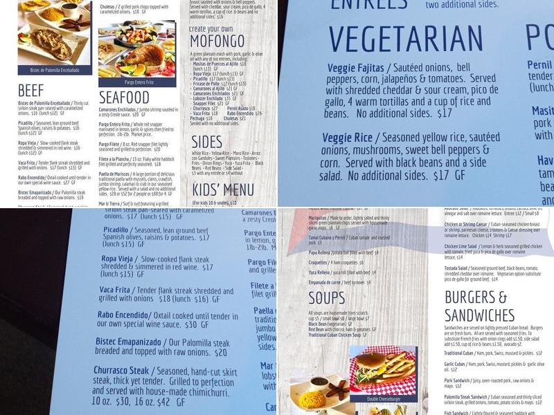 Las Palmas Restaurant Menu