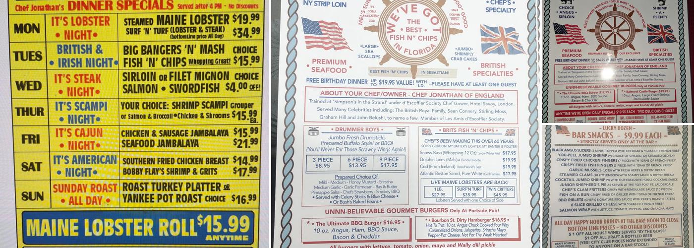 Portside Pub & Grille Menu