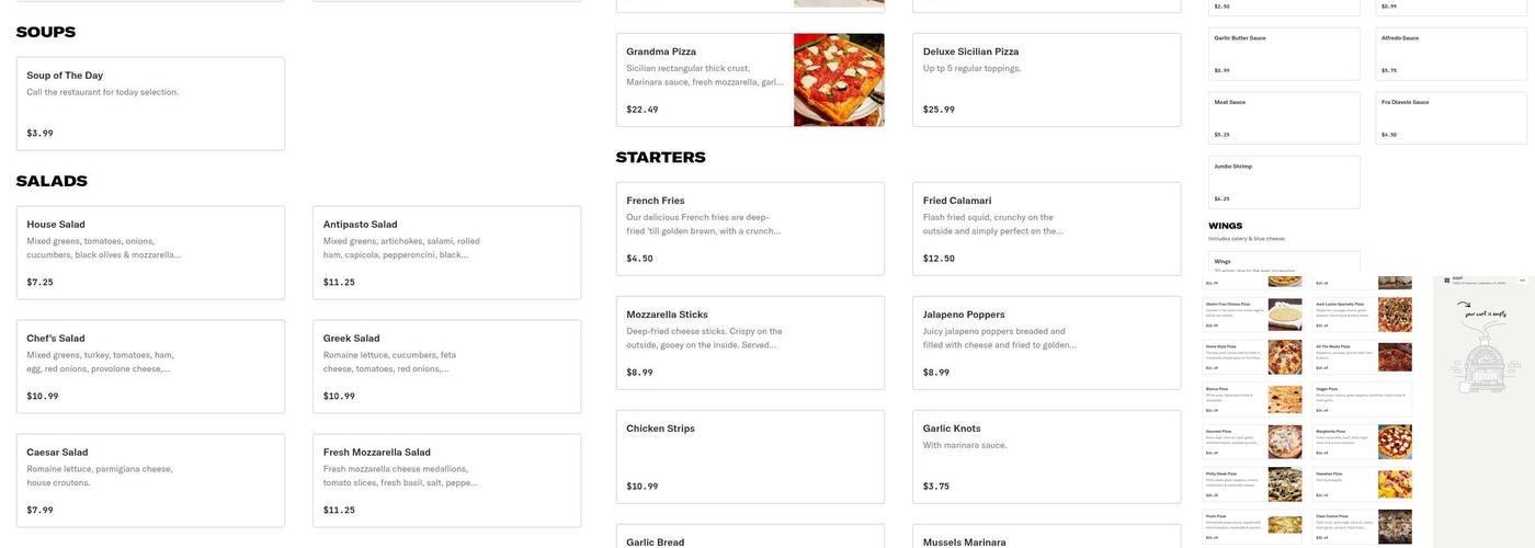 Aunt Louise's Pizzeria Menu