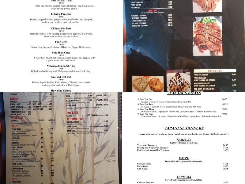 Wasabi Thai Sushi Menu