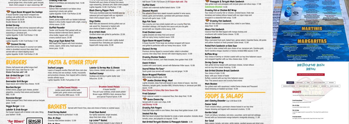 Squid Lips Menu