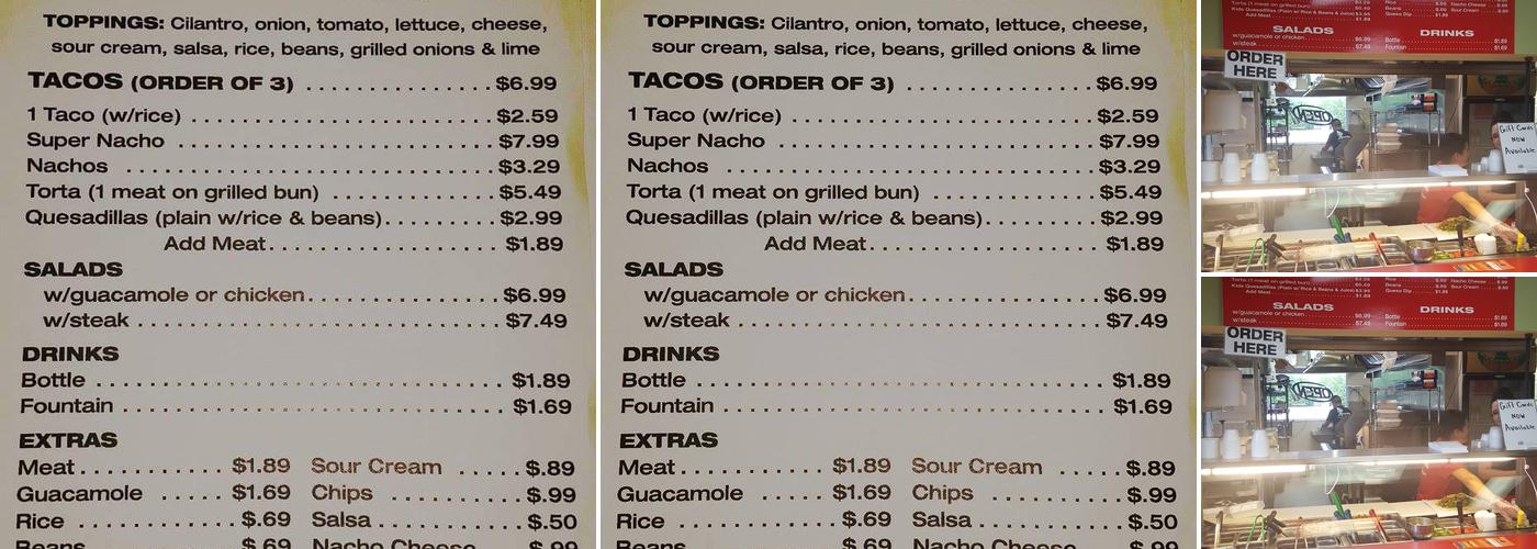 Taco Mobil Menu