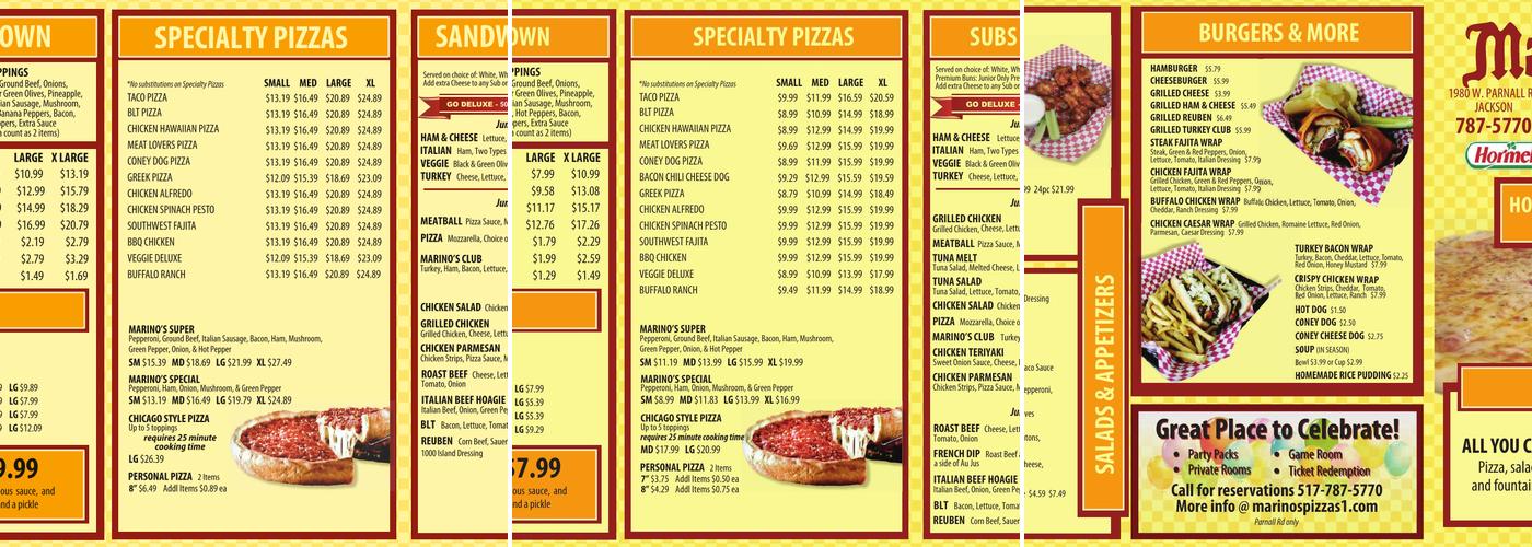 Marino's Menu