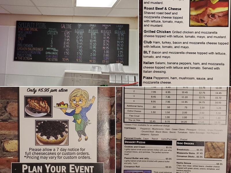 Five Star Pizza Menu