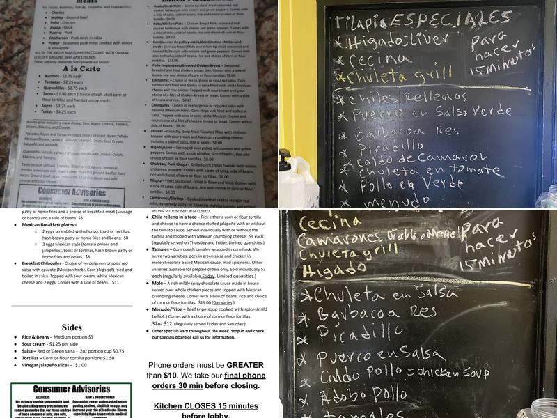 Vargas Mexican Food Menu