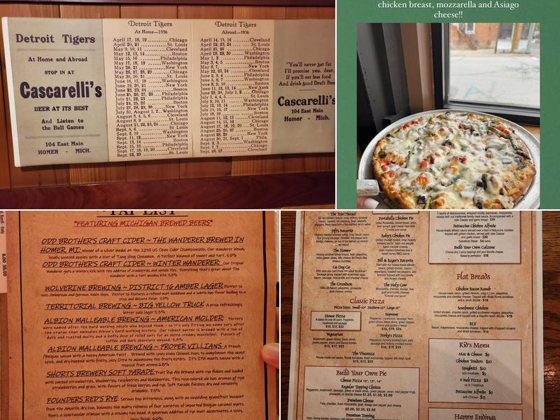 Cascarelli's Pizza Menu