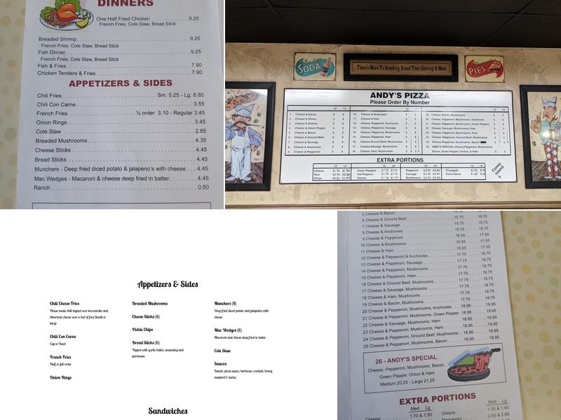 Andy's Pizza Menu