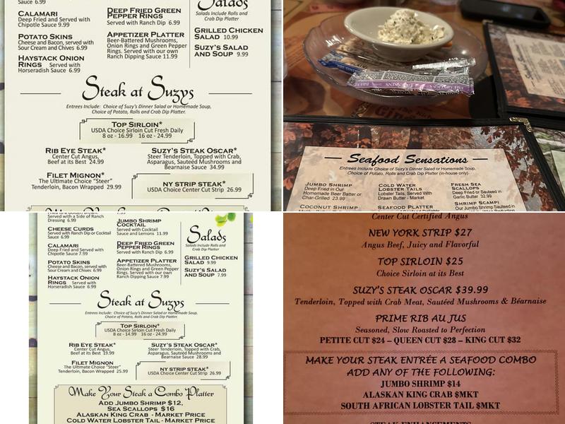 Suzy's Steak & Seafood House Menu