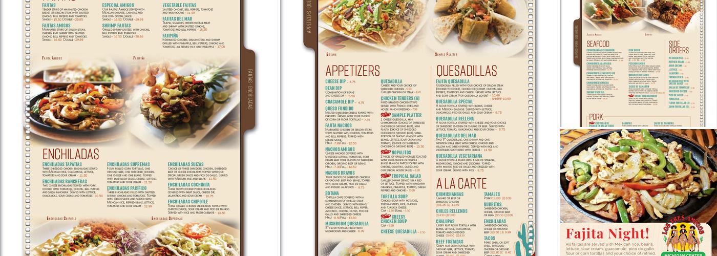 Los Tres Amigos Michigan Center Menu