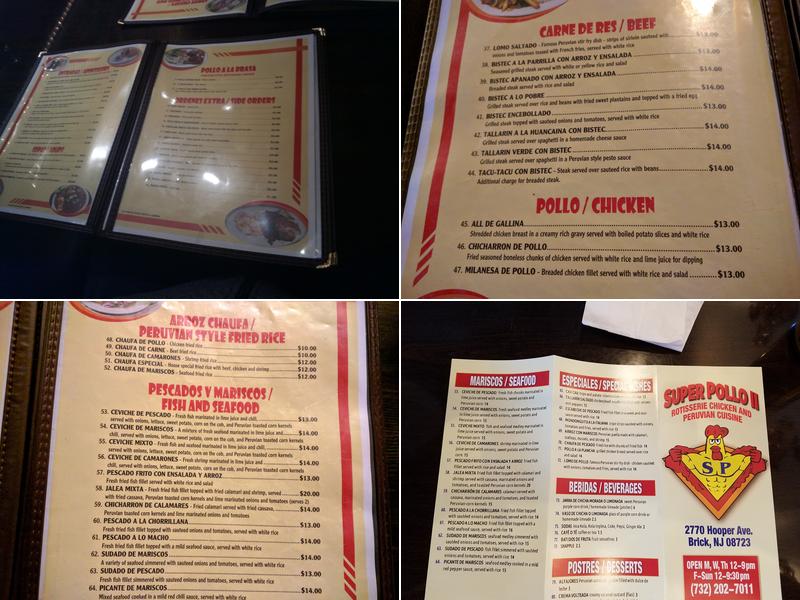 Super Pollo Menu