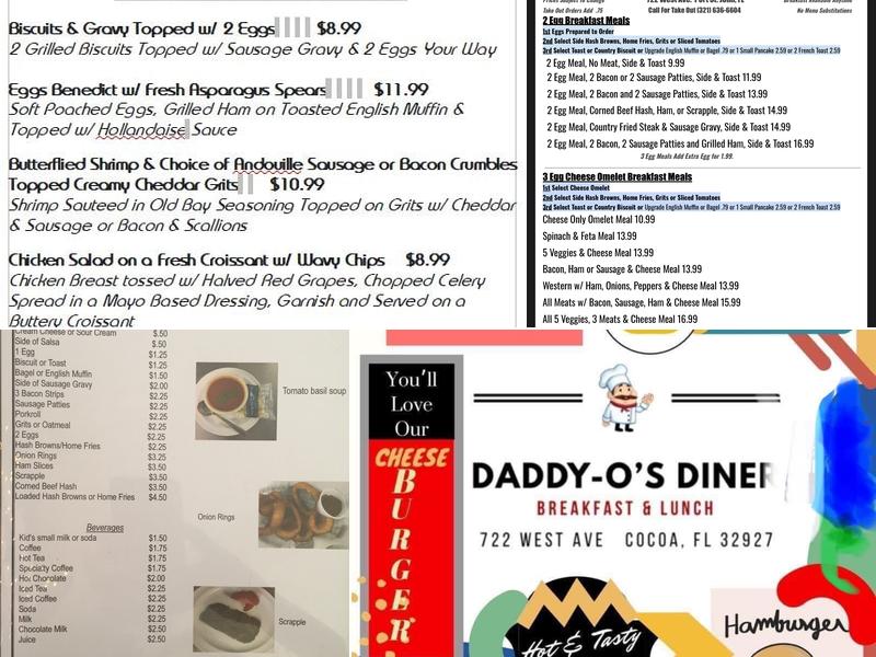 Daddy O's Diner Menu