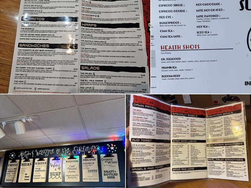 Cafe Surfinista Menu