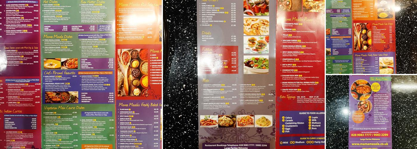 Mama Masala Menu