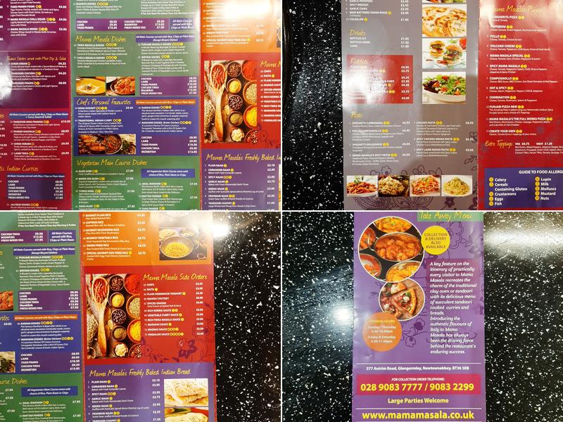 Mama Masala Menu