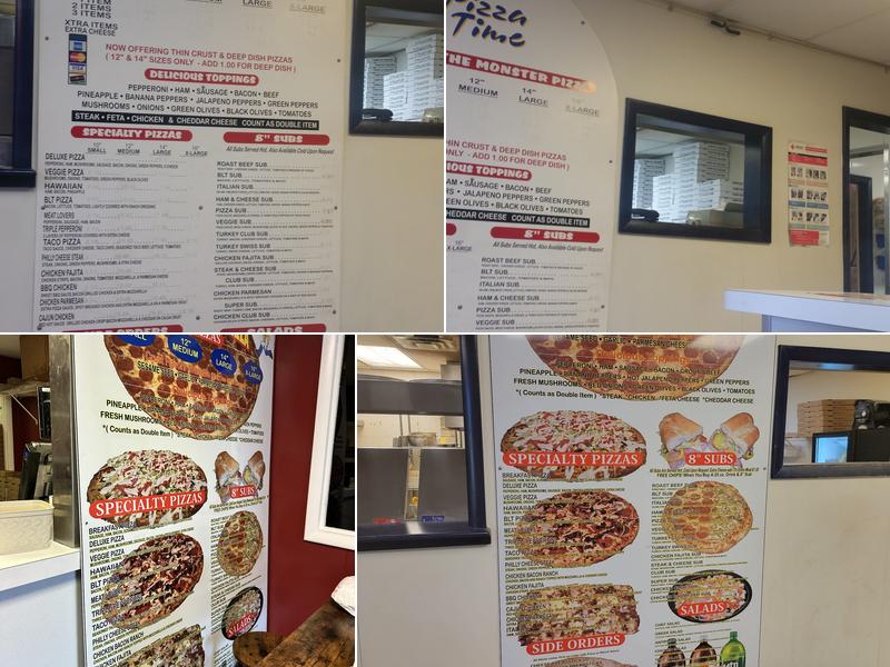 Grass Lake Pizza Time Menu