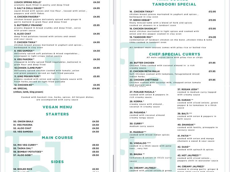 Flavour Junction Menu