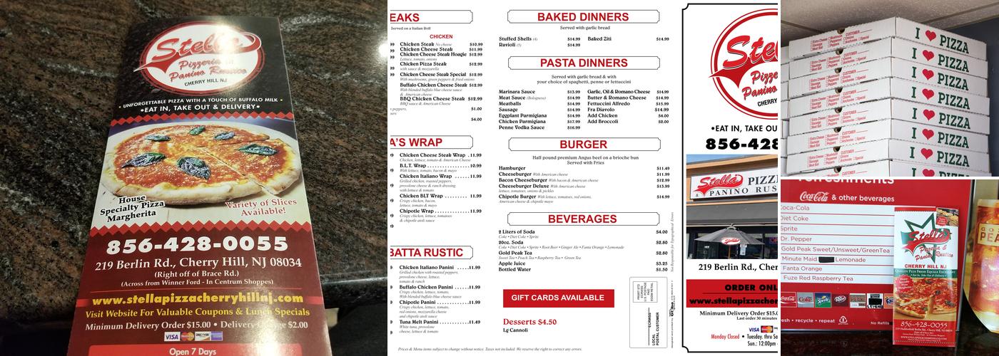 Stella Pizza Menu