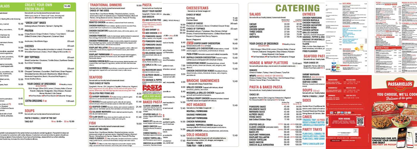 Passariello’s Haddonfield - Pizzeria & Italian Kitchen Menu