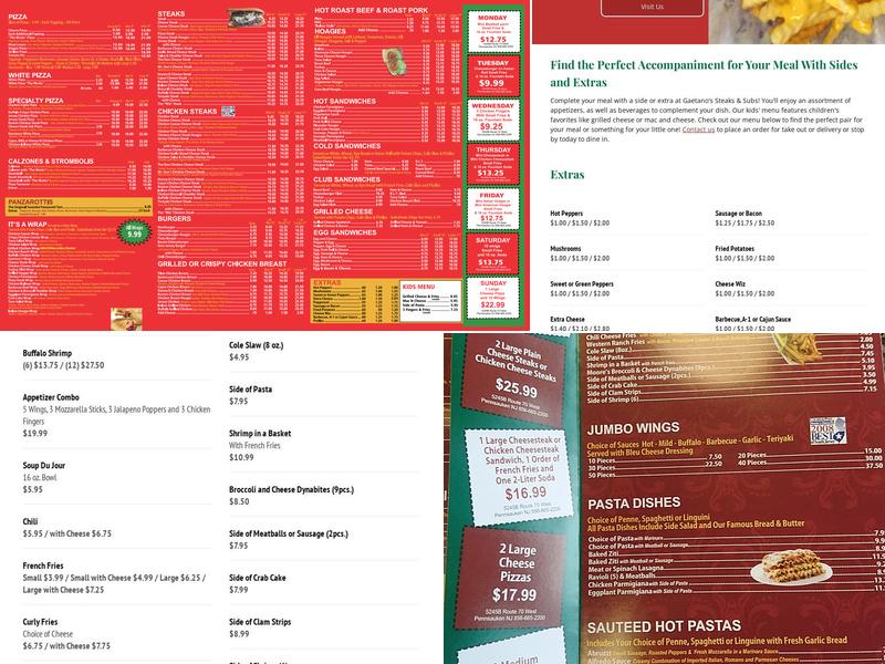 Gaetano's of Pennsauken Menu