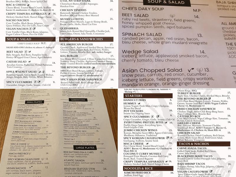 Keg & Kitchen Menu