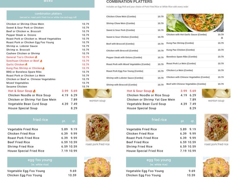 Spring City Menu