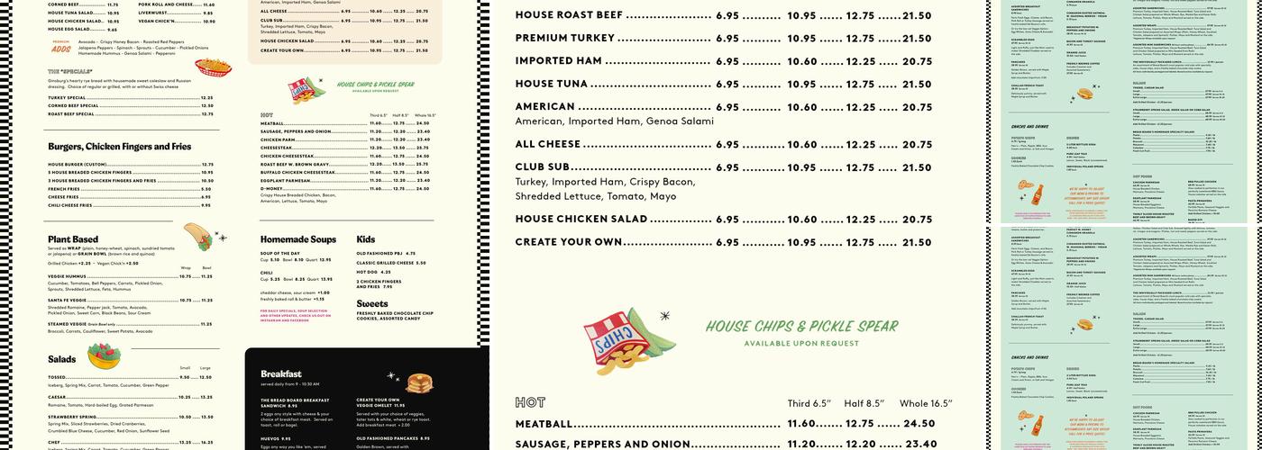 The Bread Board Plus Menu