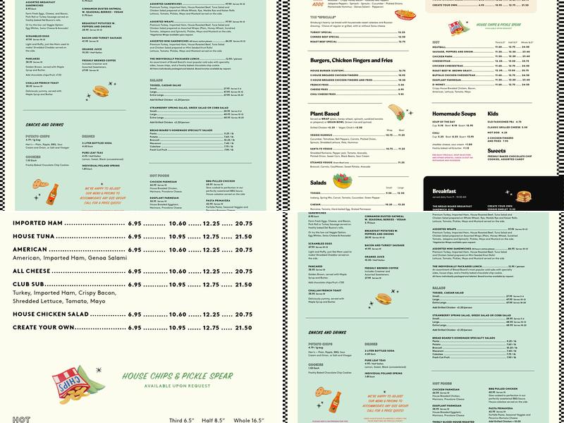 The Bread Board Plus Menu