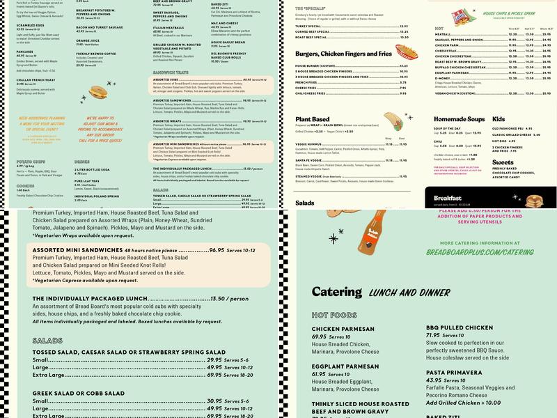 The Bread Board Plus Menu