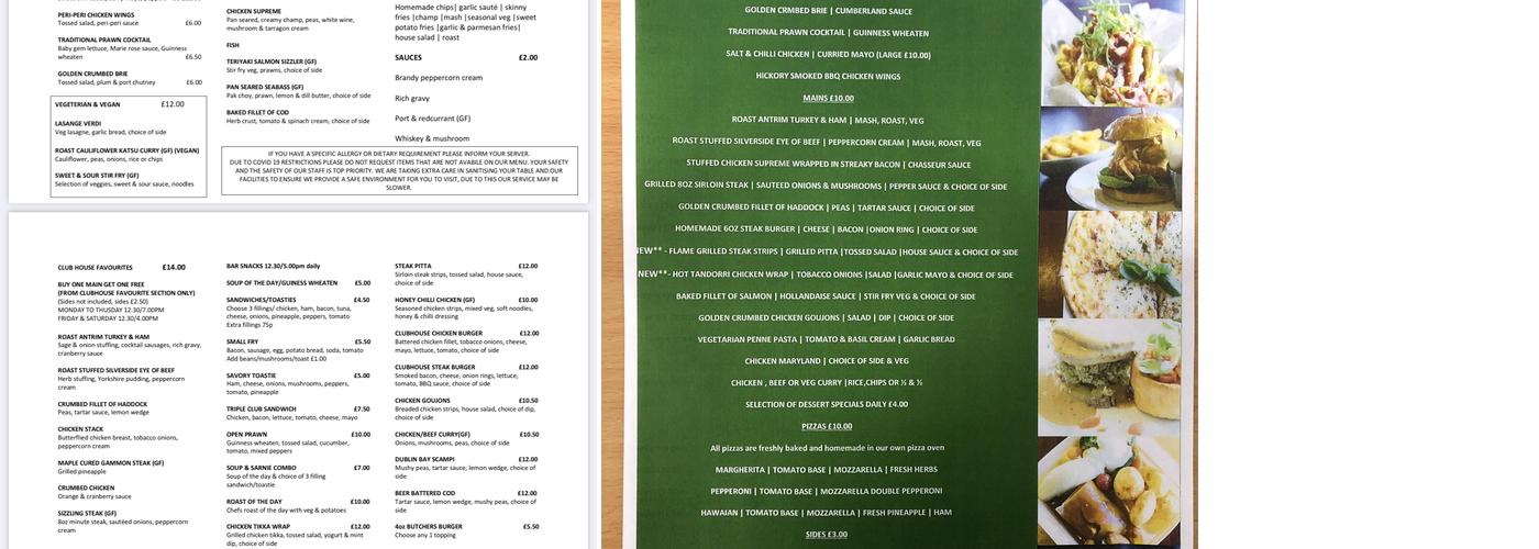 Collinview Restaurant Menu
