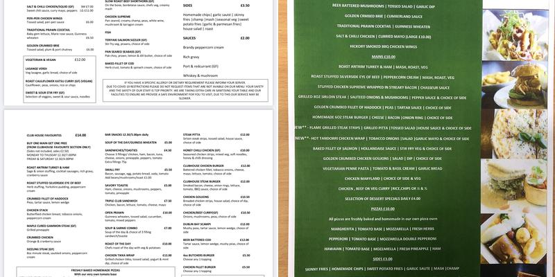 Collinview Restaurant Menu