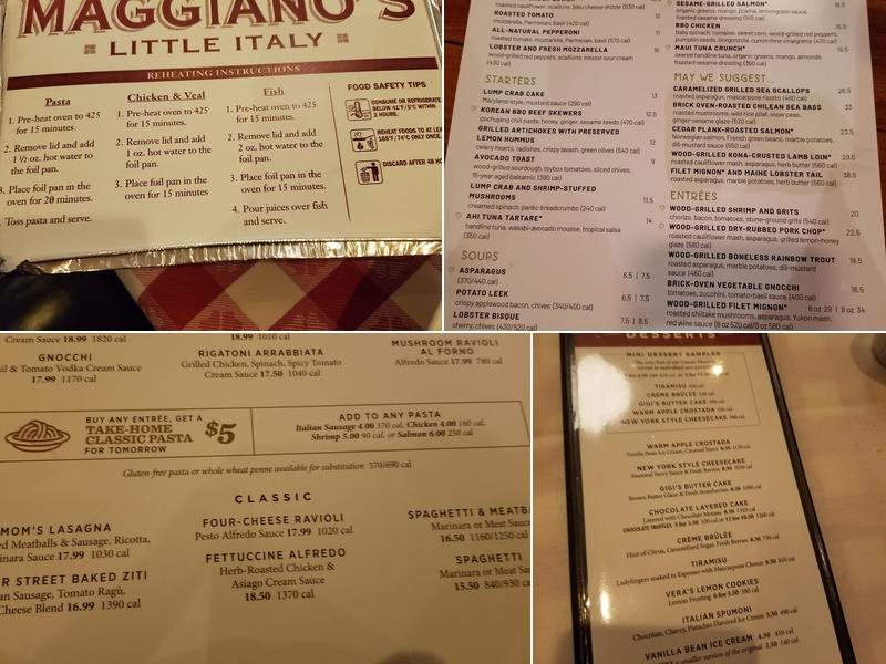Maggiano's Little Italy Menu