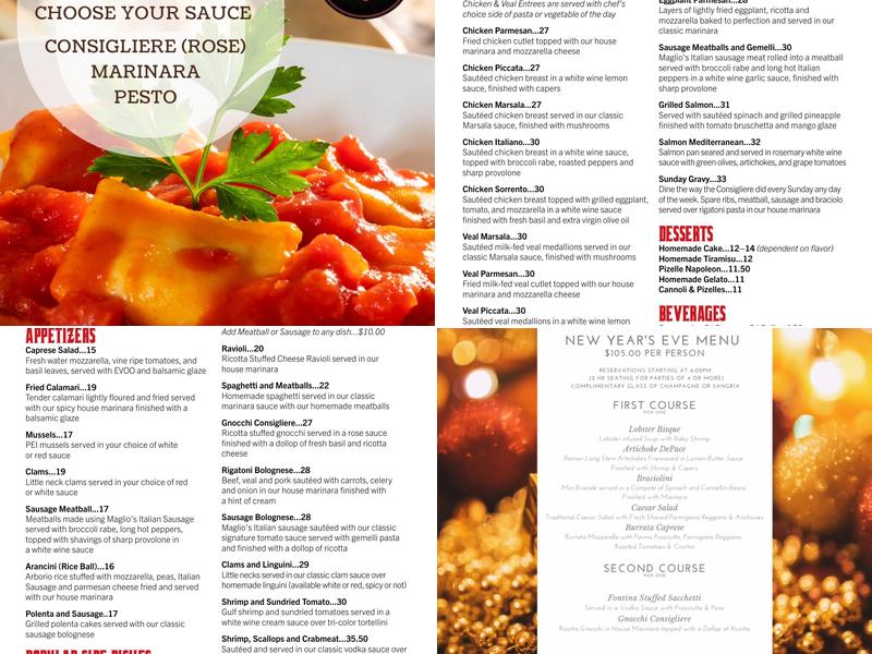 The Kitchen Consigliere Menu