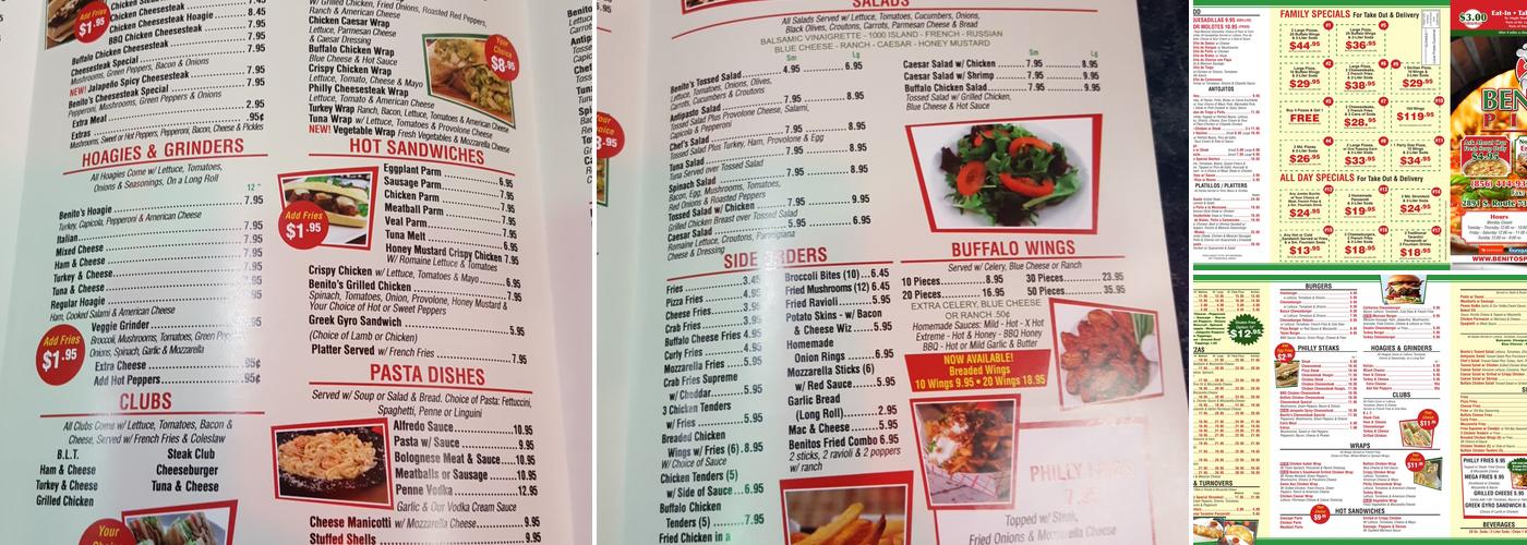 Benito's Menu