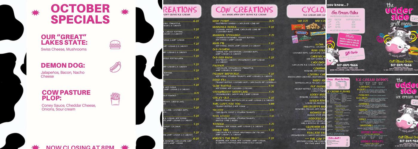 The Udder Side Menu