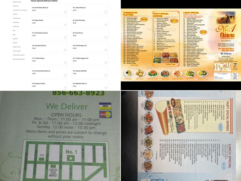 Number 1 Chinese Restaurant Menu