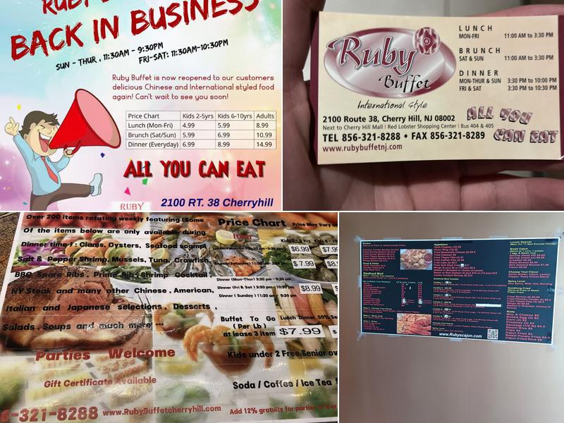 Ruby Buffet Menu