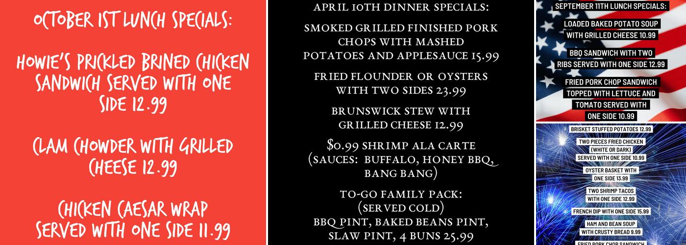 Howard-Dooley Cafe Menu