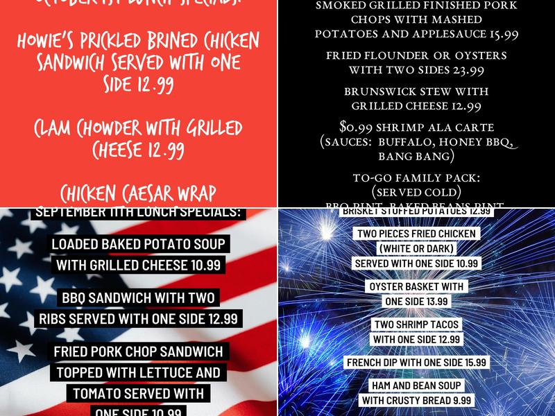 Howard-Dooley Cafe Menu