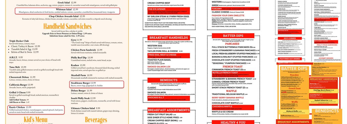 Whitman Diner Menu