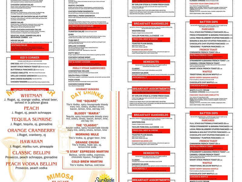 Whitman Diner Menu