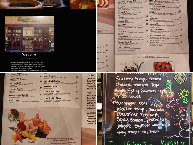 Osaka Menu