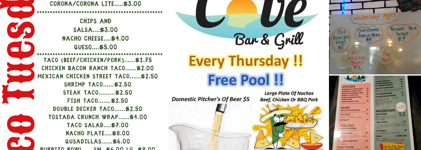 The Cove Bar & Grill Menu