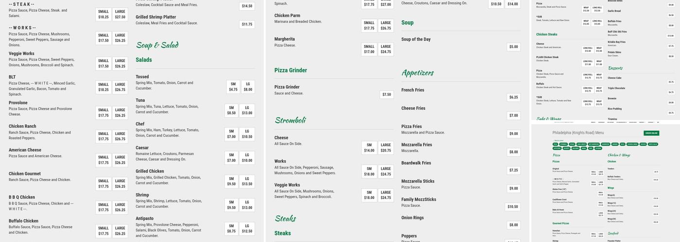 Joe Santucci's Square Pizza Bar & Grill Menu