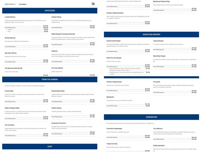 Highlander Pub and Grill Menu