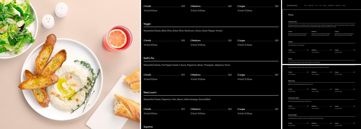 Hometown Pizza Menu