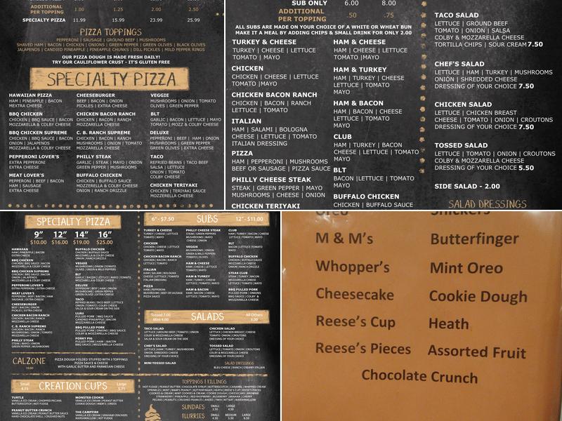 Reading Pizza Barn Menu